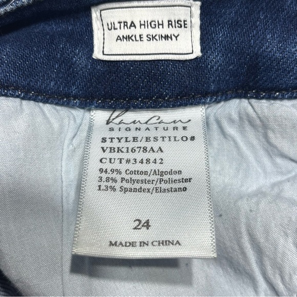 Kancan Jeans Womens 24 Ultra High Rise Skinny Regular Wash Exposed Button Fly - Picture 3 of 4